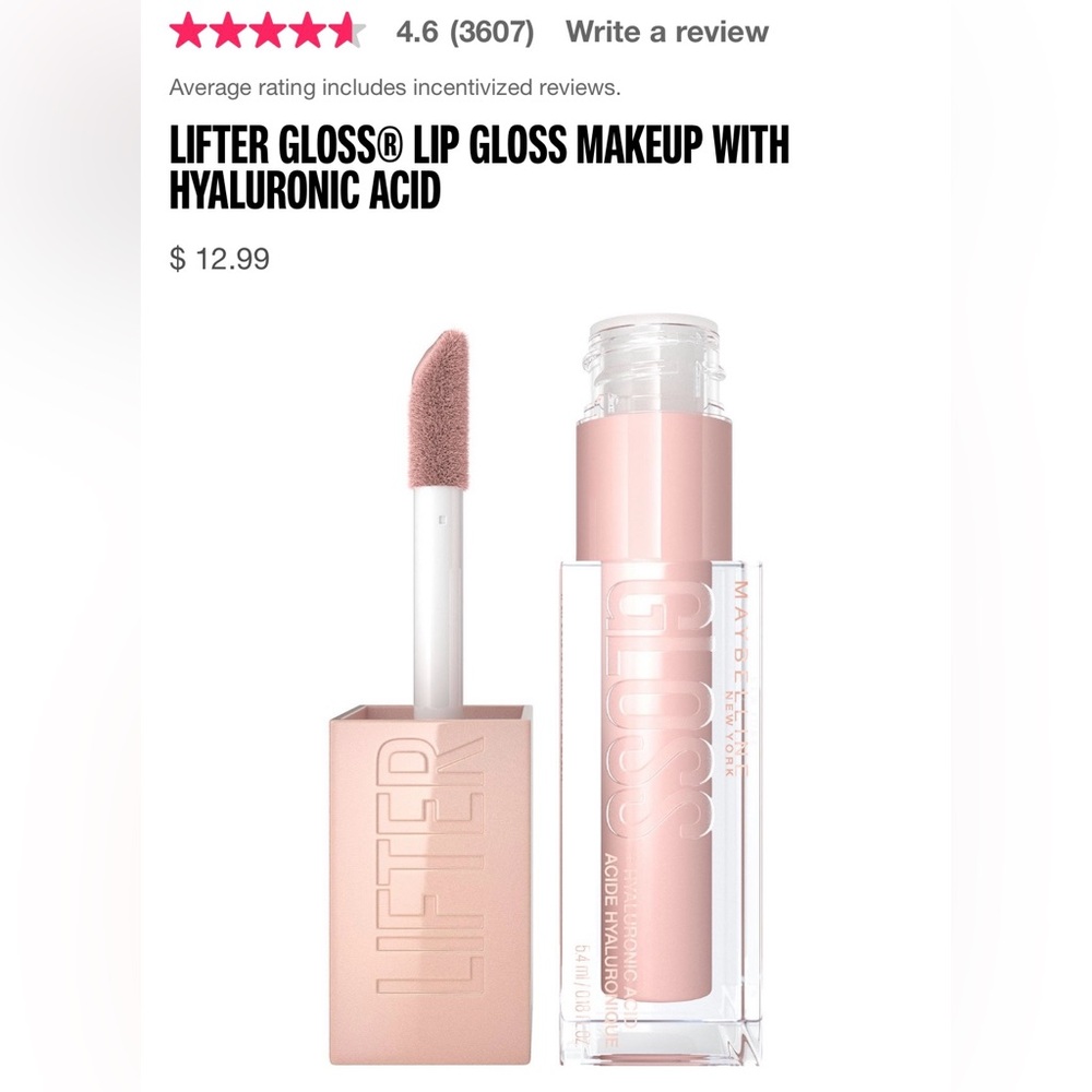 NWT LIP PLUMPER (2) GLOSSES WITH HYALURONIC ACID COLOR ICE MAYBELLINE NEW YORK